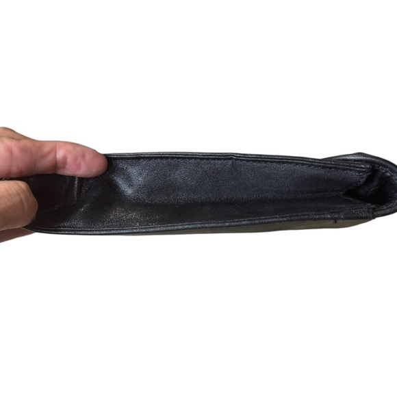 Vintage 1970s Dior Black Calfskin Leather Envelope Clutch Bag - Picture 6 of 11
